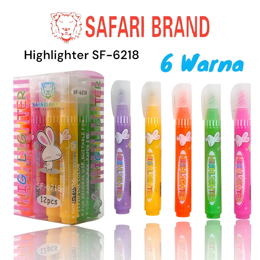 

(12pcs) Stabilo Highlighter Fancy 1 pack isi 6 warna safari SF-6218