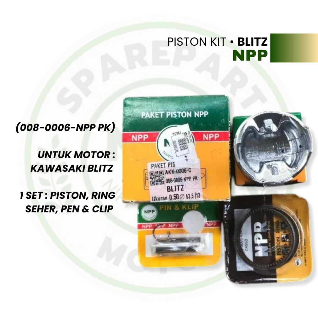 Set Seher Piston Kit Blitz || Paket Piston Kit Seher Kawasaki Blitz Merk NPP