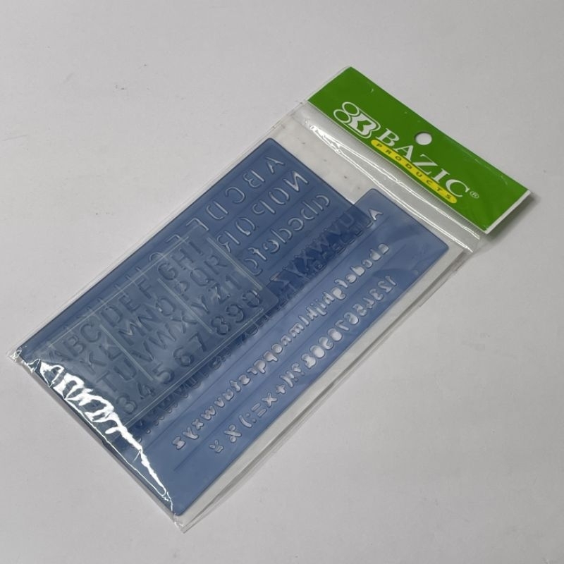 

Penggaris huruf dan angka/penggaris sablon bazic isi 3 plastik transparan