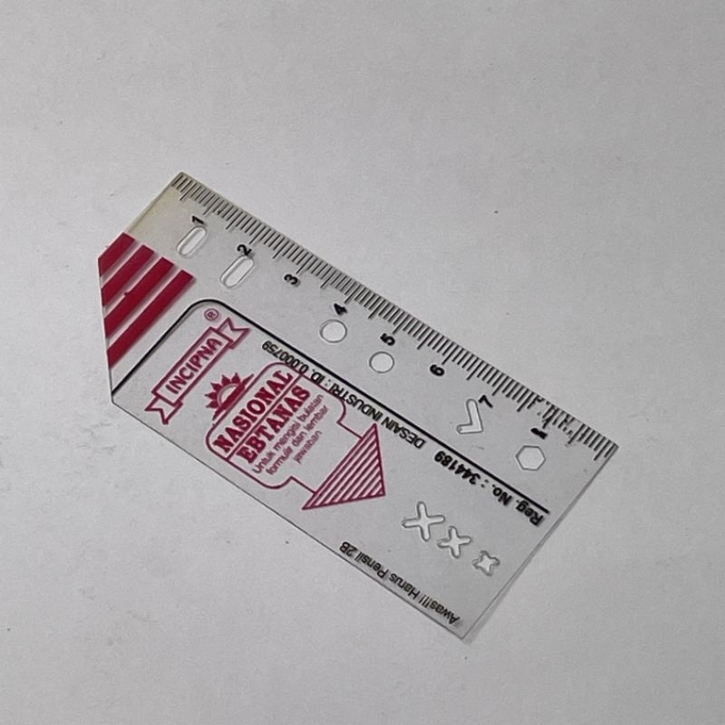 

penggaris ujian plastik transparan