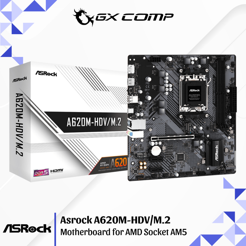 Motherboard Asrock A620M-HDV/M.2 Mobo for AMD Socket AM5