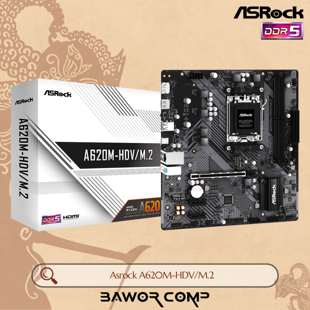 Motherboard Asrock A620M-HDV/M.2 Mobo for AMD Socket AM5