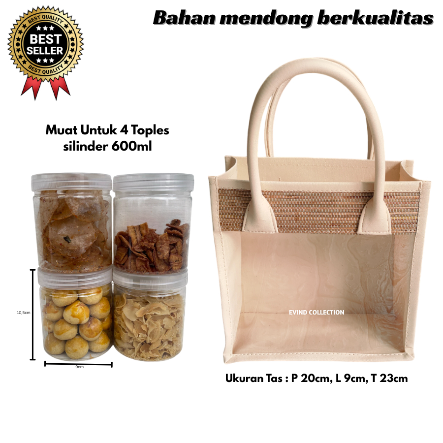 Tas Mika Parcel Ukuran 4 Toples Tas Hampers Mendong Mika Transparan