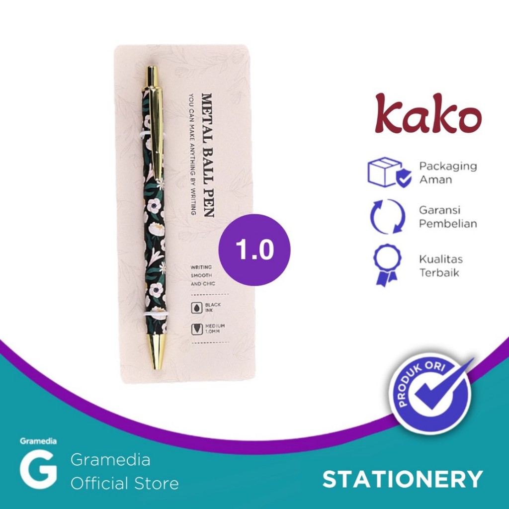 

KAKO CLICK PEN METAL FLOWER BLACK WHITE KKFLW-01