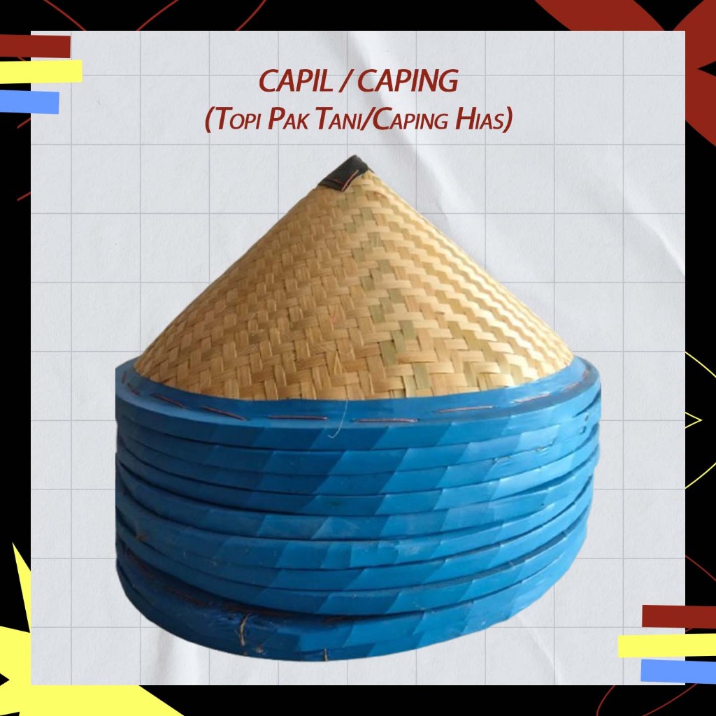 CAPIL PAK TANI / CAPING TOPI PETANI (media lukis)/ CAPIL TANI DIAMETER 40CM / KODE GAMBAR C2