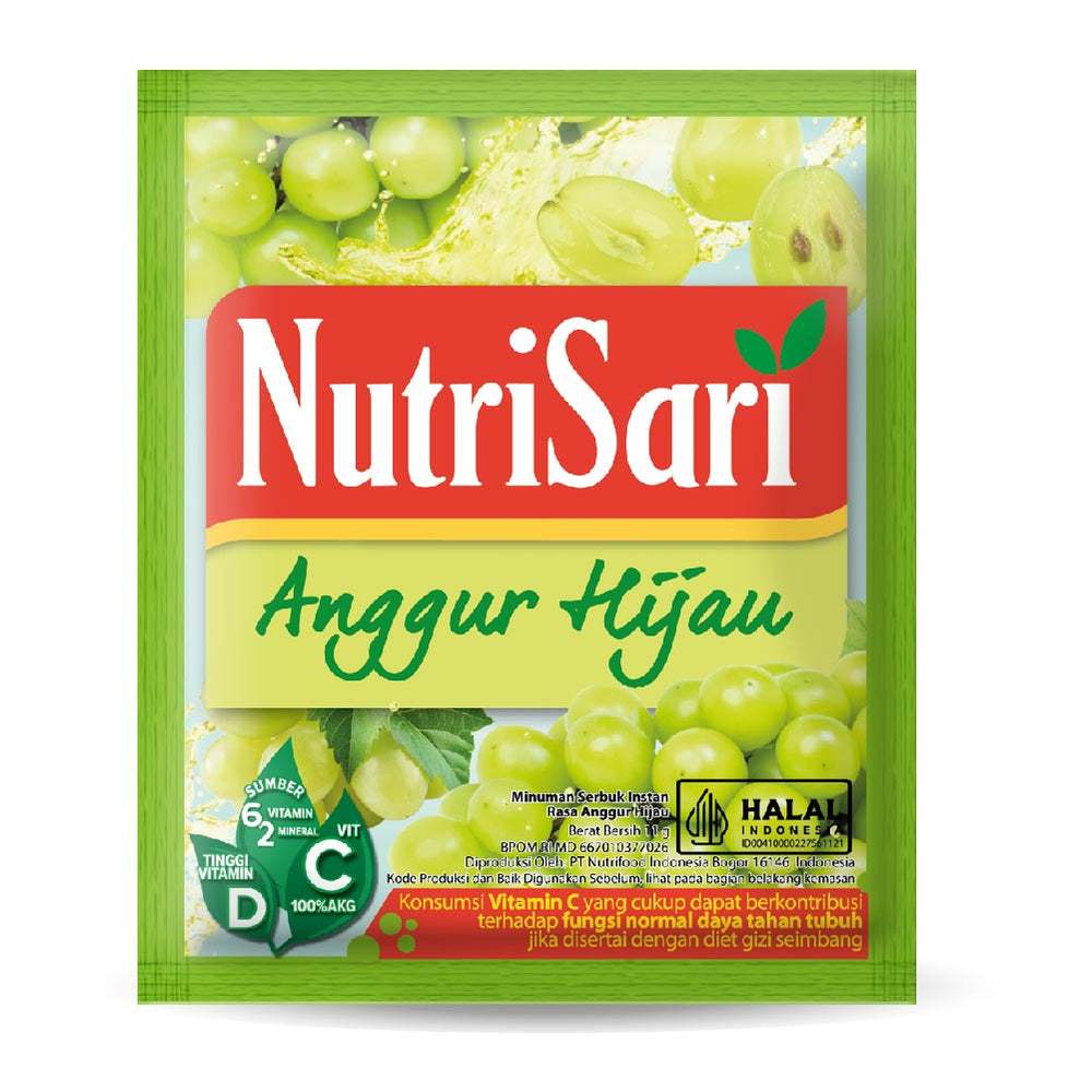 

NutriSari Anggur Hijau 1 Renceng Isi 10 Sachet