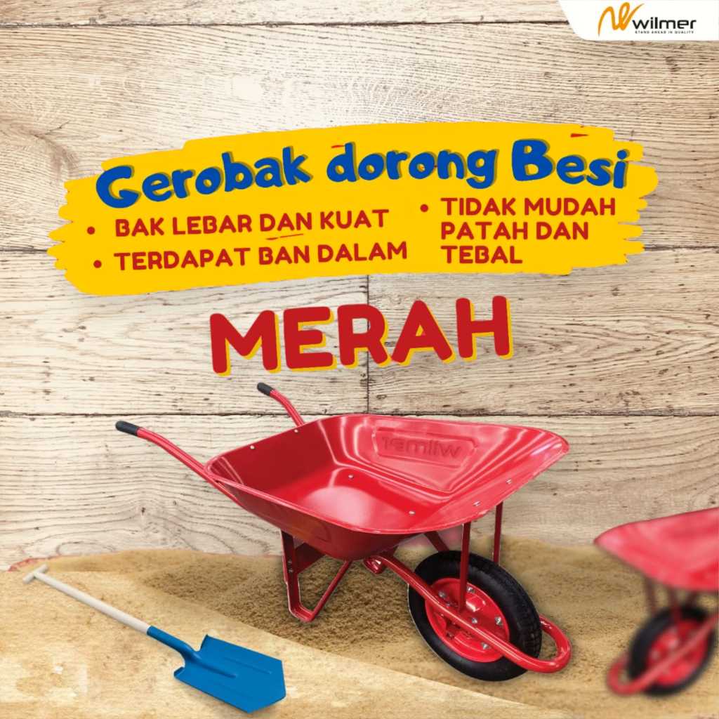 GEROBAK SORONG / DORONG MERAH / GEROBAK PASIR TEBAL WILMER