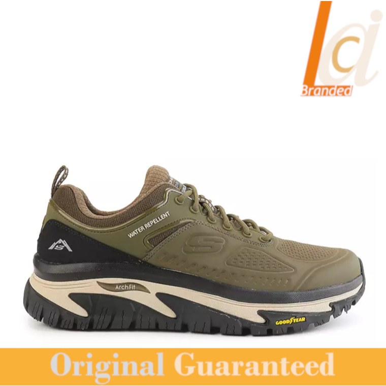 Sepatu Outdoor Pria Original Skechers Arch Fit Road Walker - Olive