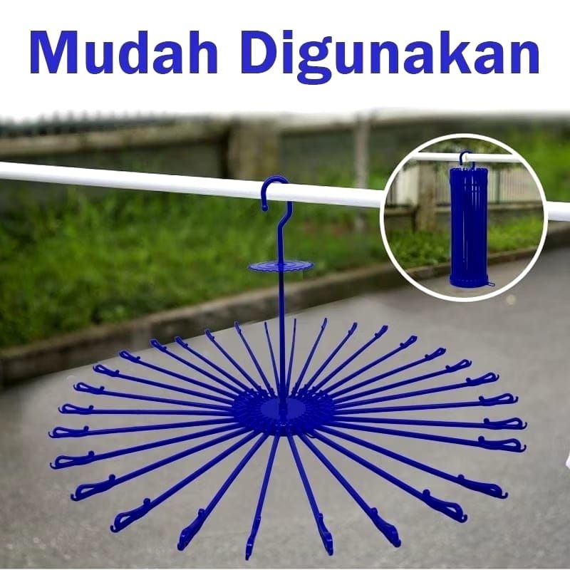 Folding Hanger 30 Stick / Gantungan Baju Bayi / Jemuran Baju Bayi Jemuran Baju Bayi Bunder 30 Stick