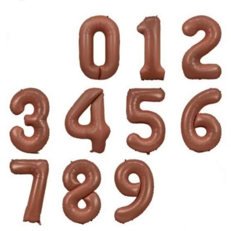 Balon angka coklat jumbo ukuran 80cm balon angka coklat tua jumbo 80cm balon angka jumbo warna cokla
