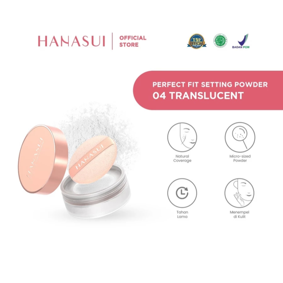 HANASUI Perfect Fit Setting Powder | Loose Powder Halus | Bedak Tabur Natural