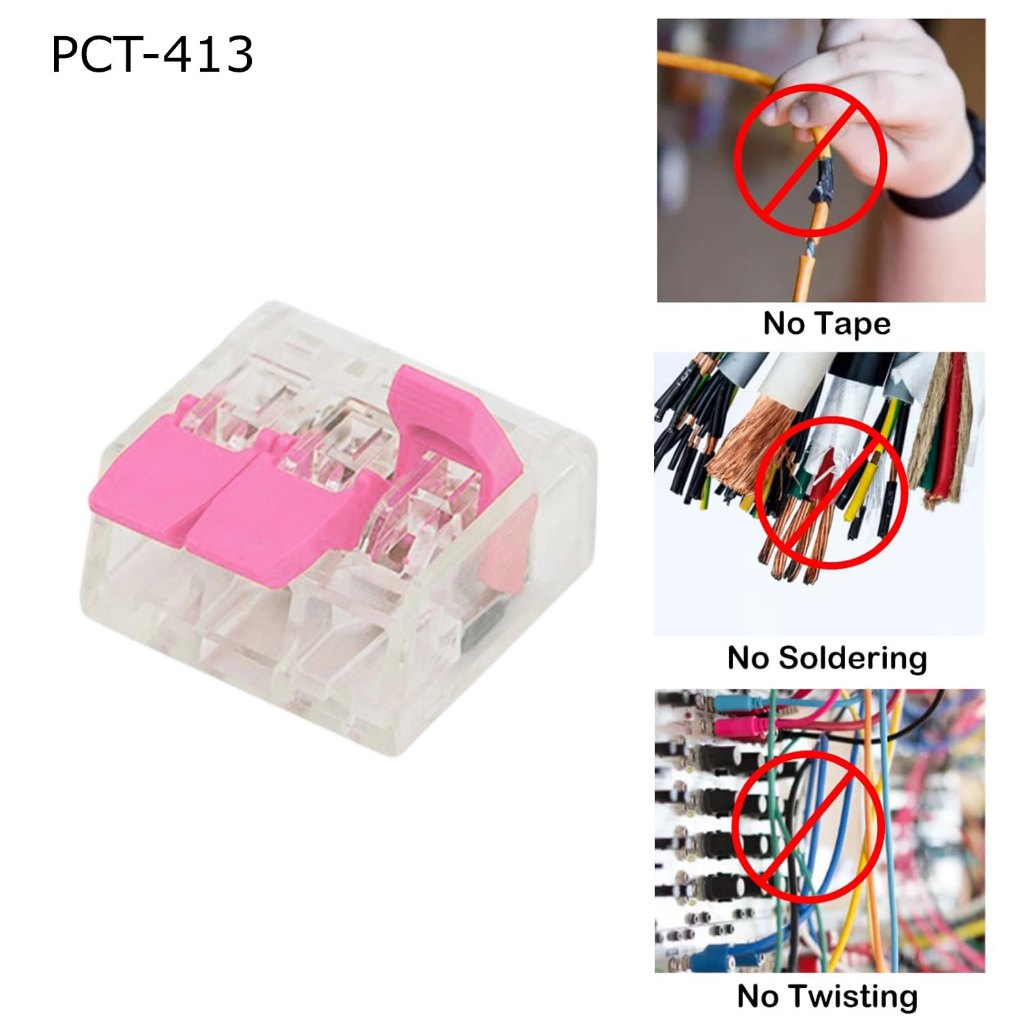 [PACK] Terminal Blok 3 Port Pin 100pcs Set Sambung Kabel Sirkuit Konektor Box Electrical Lever Wire 