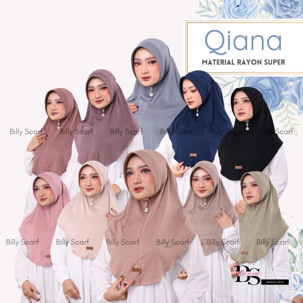 Hijab instan Qiana bergo kaos original Billy scraft