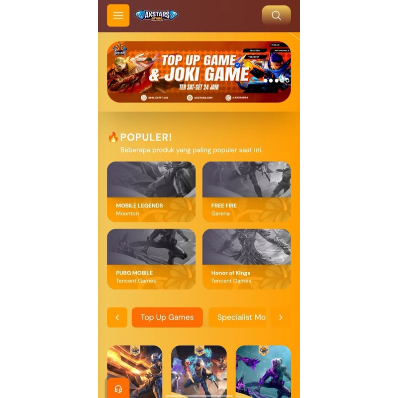 Source Code Website TopUp & joki