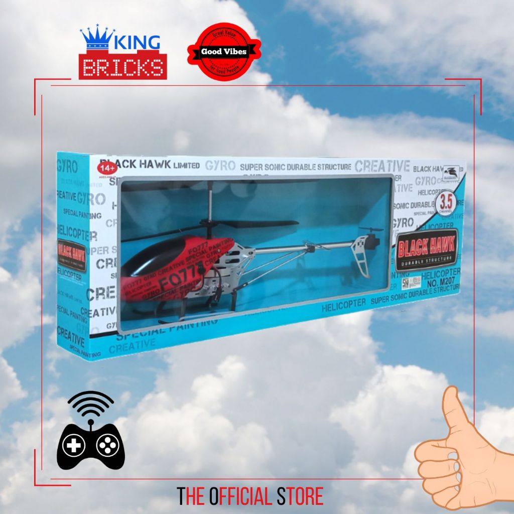 Drone Mainan Anak Pesawat Helikopter Helicopter Blackhawk 3,5CH Helikopter 4 Arah Uk Besar 45cm Mera