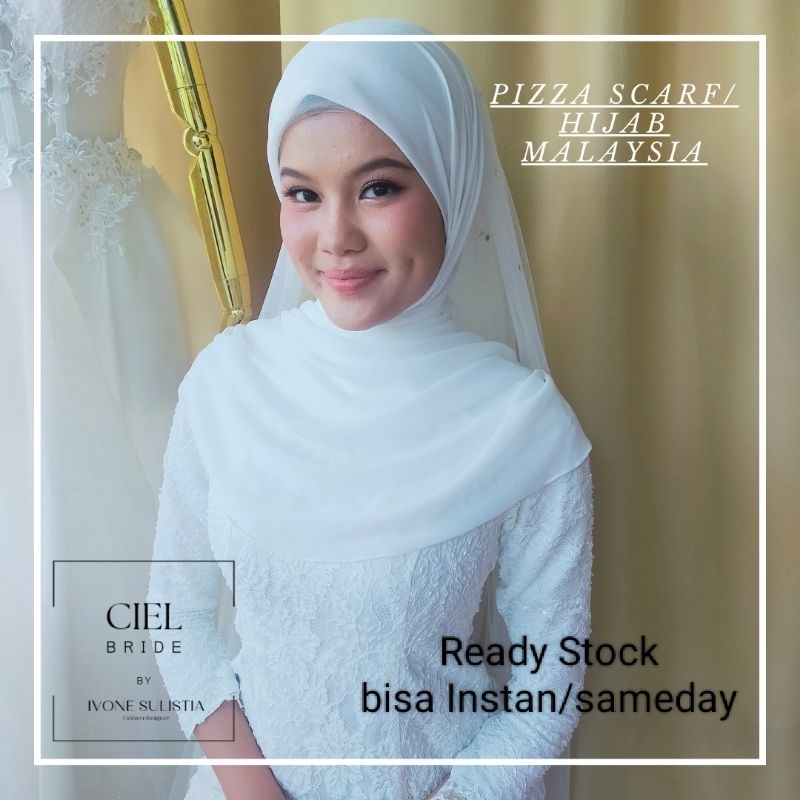 non instan hijab pengantin malay pizza scarf