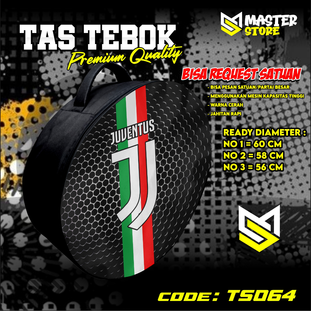 tas tebok murai motif JUVENTUS ransel gendong jinjing bawa tebok sangkar murai printing