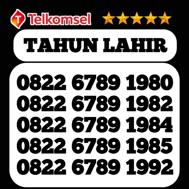 Kartu Perdana Nomor Cantik Telkomsel Prabayar Seri Tahun Lahir Ulang Tahun SimPATI Loop As 4G 5G Sak