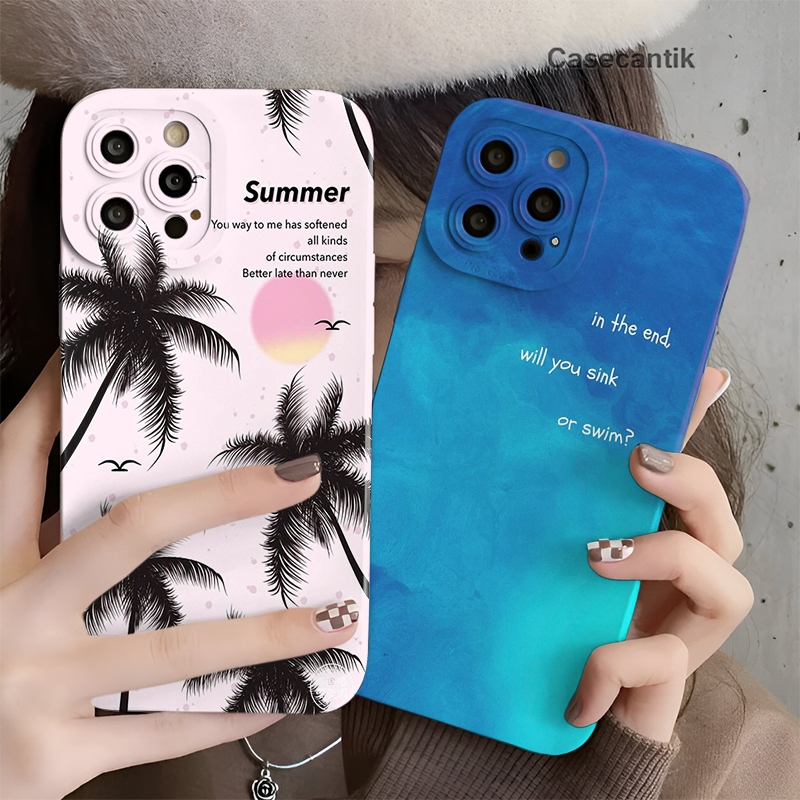 SOFTCASE FOR SAMSUNG OPPO REALME XIAOMI REDMI VIVO INFINIX IPHONE CUSTOM BEACH VIBE QUOTES PROCAMERA