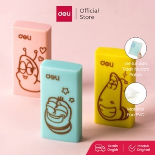

Deli Larva School Eraser / Penghapus Pensil Eco PVC Isi 3 pcs/Pack Menghapus Lebih Bersih EH305