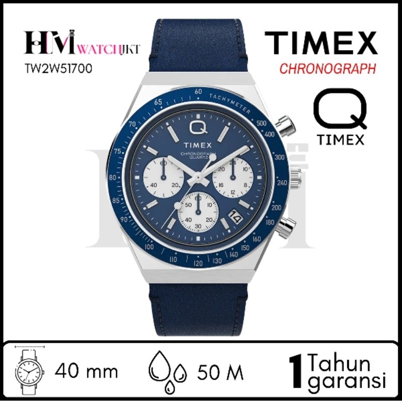 TIMEX TW2W51700 Q TIMEX Jam Tangan Pria Original Analog Chronograph Antiair