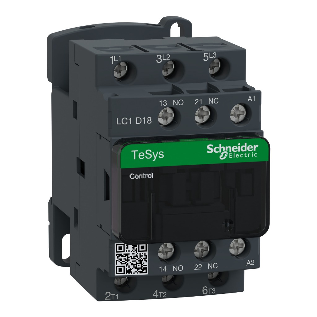Schneider LC1D18F7 TeSys D contactor - 3P(3 NO) - AC-3 - <= 440 V 18 A - 110 V AC coil