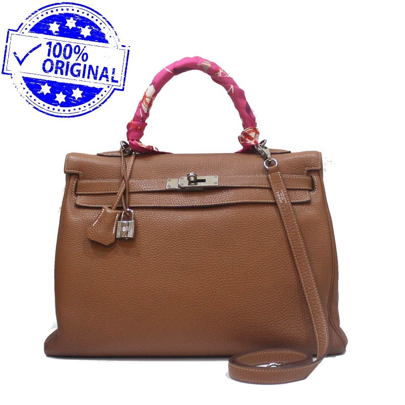 Preloved Hermes Kelly 35 K35 Gold Togo PHW N Square 2010