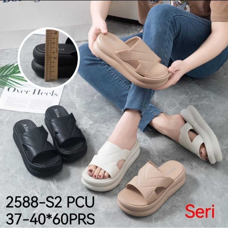Sandal wedges wanita/sandal alina
