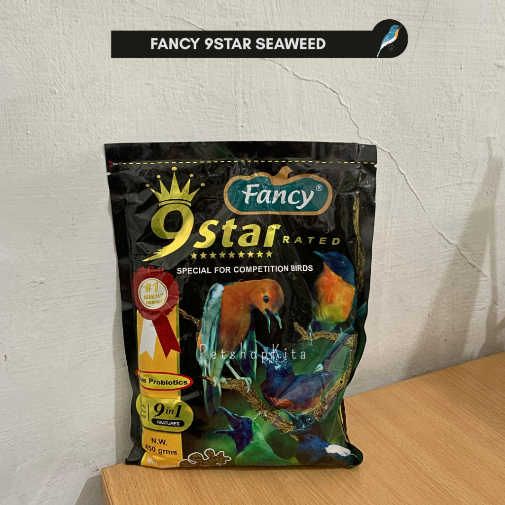 FANCY 9STAR SEAWEED/PAKAN MAKANAN HARIAN BURUNG MURAI KACER ANIS CUCAK VOER PUR FANCY 9 STAR SEAWEED