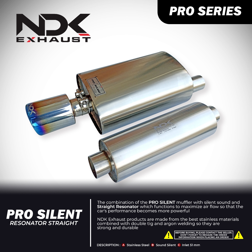 NDK EXHAUST RESONATOR STRAIGHT DAN MUFFLER PRO SILENT MOBIL KIJANG KOTAK KNALPOT RACING MOBIL