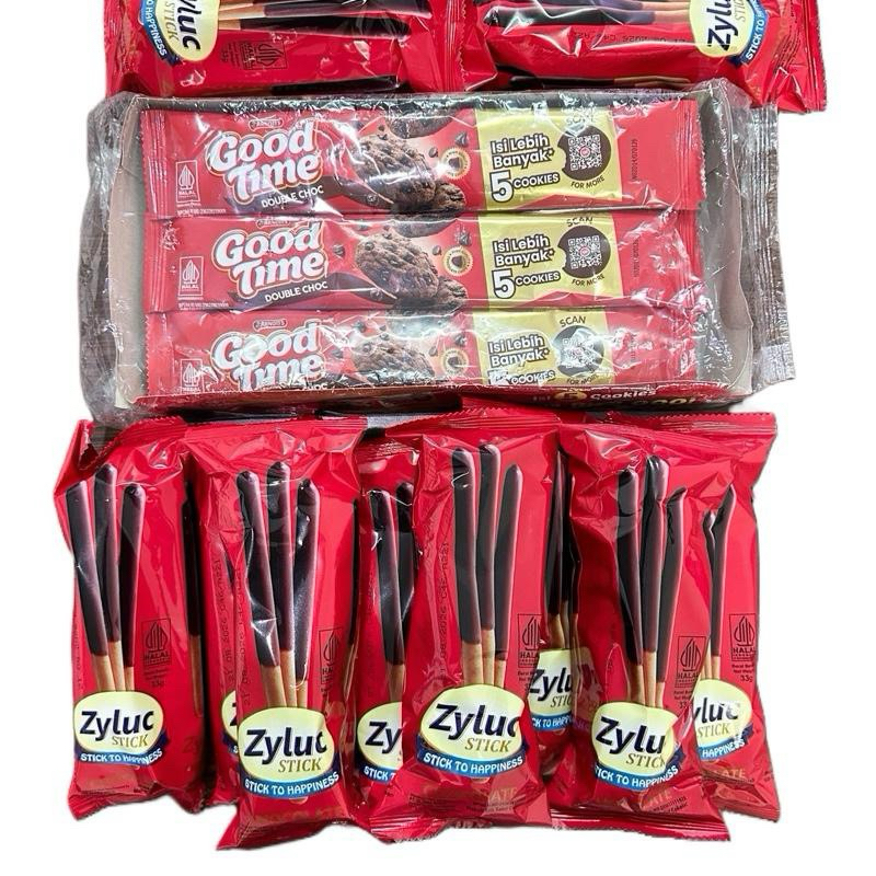 

PAKET CEMILAN COKLAT (10 ZYLUC + GOODTIME BESAR) Hemat Murah Cokelat Snack