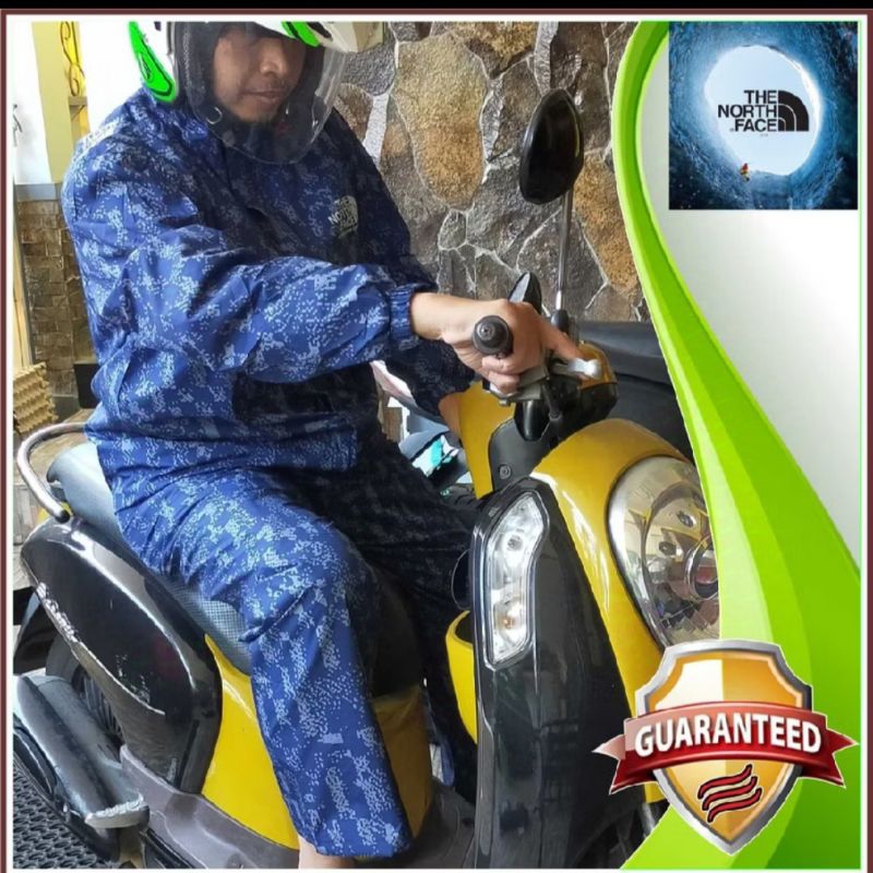 Raincoat Setelan Waterproof EDHERTO, Jas Hujan Setelan Kain Taslan Waterproof Edherto, Mantel Hujan,