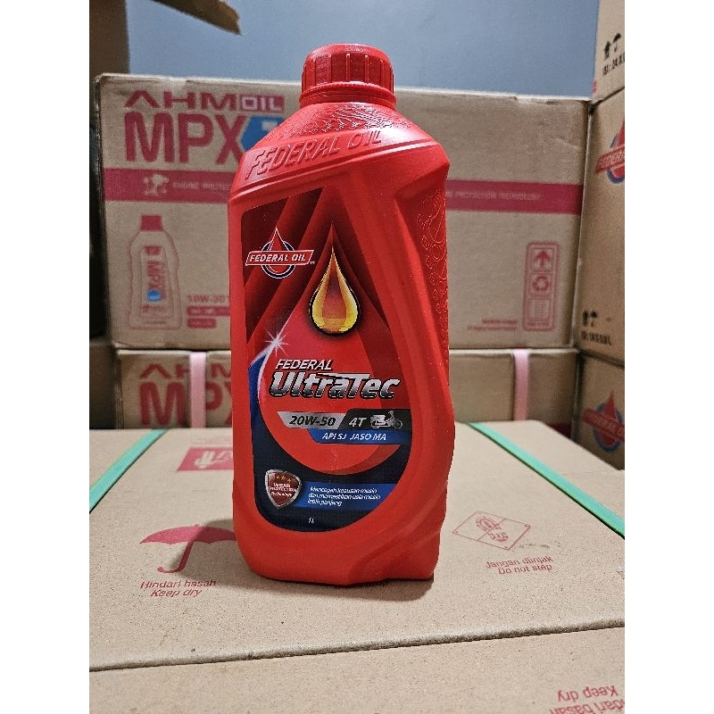 Oli Motor 4Tak/Bebek Federal Oil Ultratec 1Liter SAE 20W-50/Oli Mesin Motor Sport 150CC