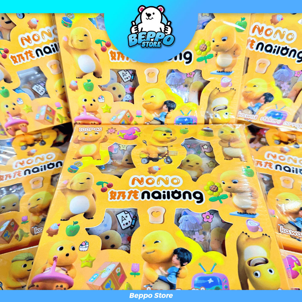 

Stiker Anak Anak Momo Nailong Dino Kuning 100pcs - Lucu Asthetic
