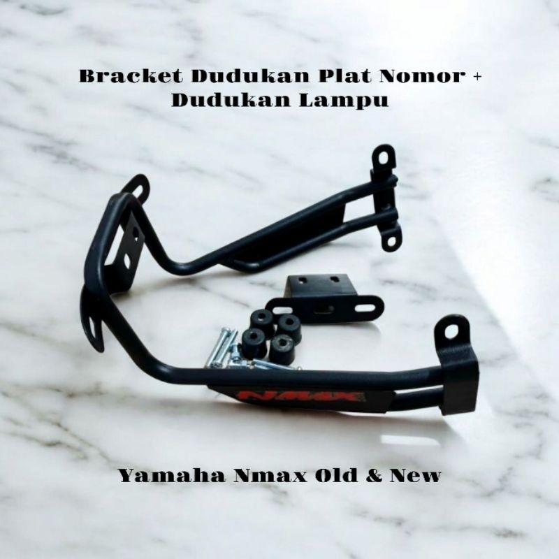 Breket Dudukan Plat Nomor + Dudukan Lampu Tembak Nmax Old Nmax New Aerox 155 Lexi