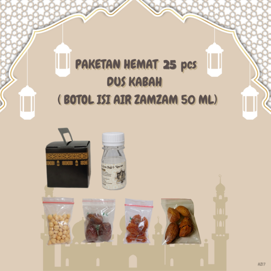

Xmaster 25 pcs paketan hemat KABAH untuk oleh oleh haji dan umroh ( botol isi air zamzam 50 ml )