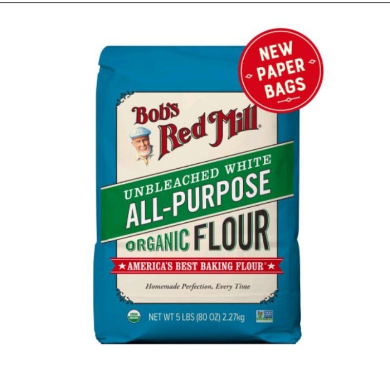 

bob's red mill unbleached white all-purpose organic flour 2.27 kg
