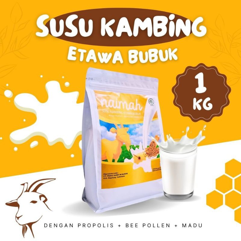 

Susu kambing etawa + propolis Naimah 1kg