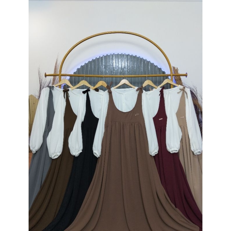 Dress 2in1 Rompi Crinkle By Shaqueena Collection