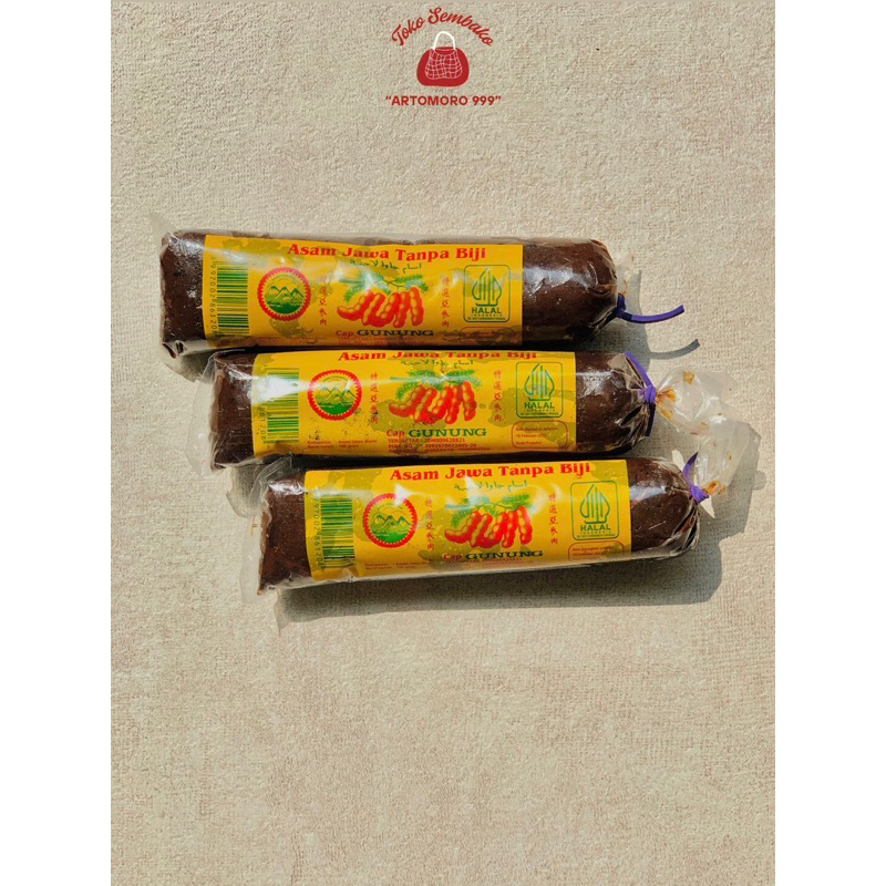 

Asam jawa Tanpa Biji Cap “Gunung” Asam Daging (150 gr)
