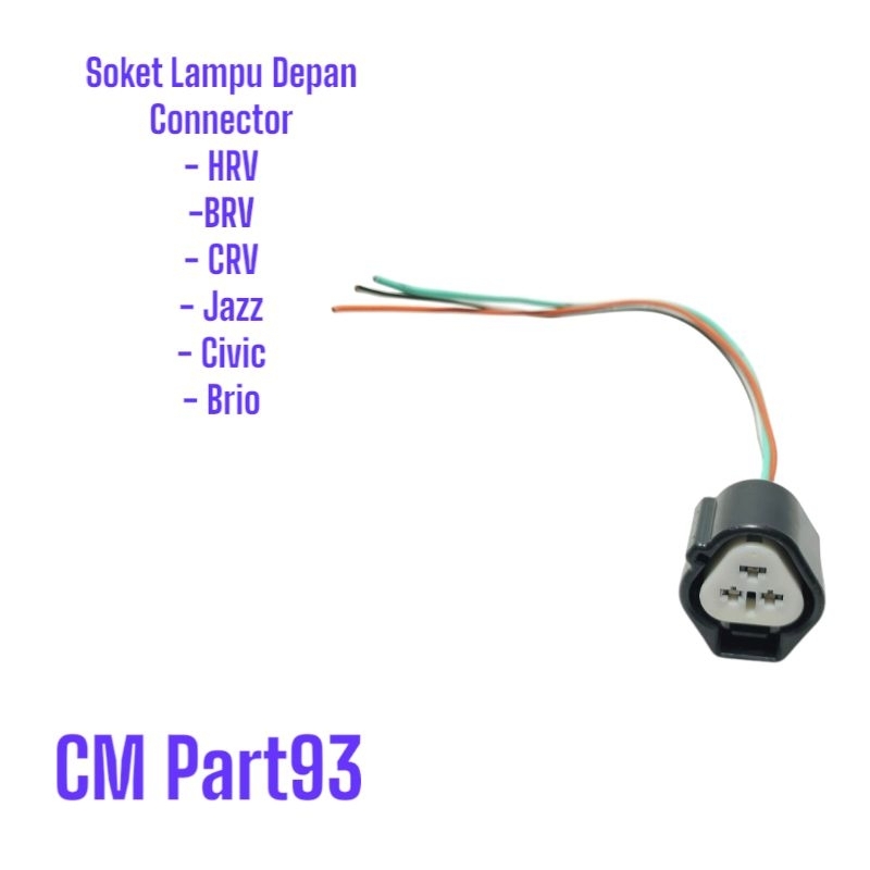 Soket Lampu Depan Pin 3 Segitiga Honda HRV BRV Mobilio Jazz Civic Brio