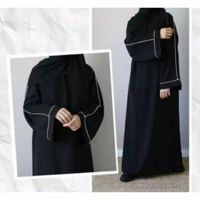 Exclusive Casual Abaya Hitam Turkey Abaya Atika Bahan JetBlack busui polos Lembut Kwalitas couple ib