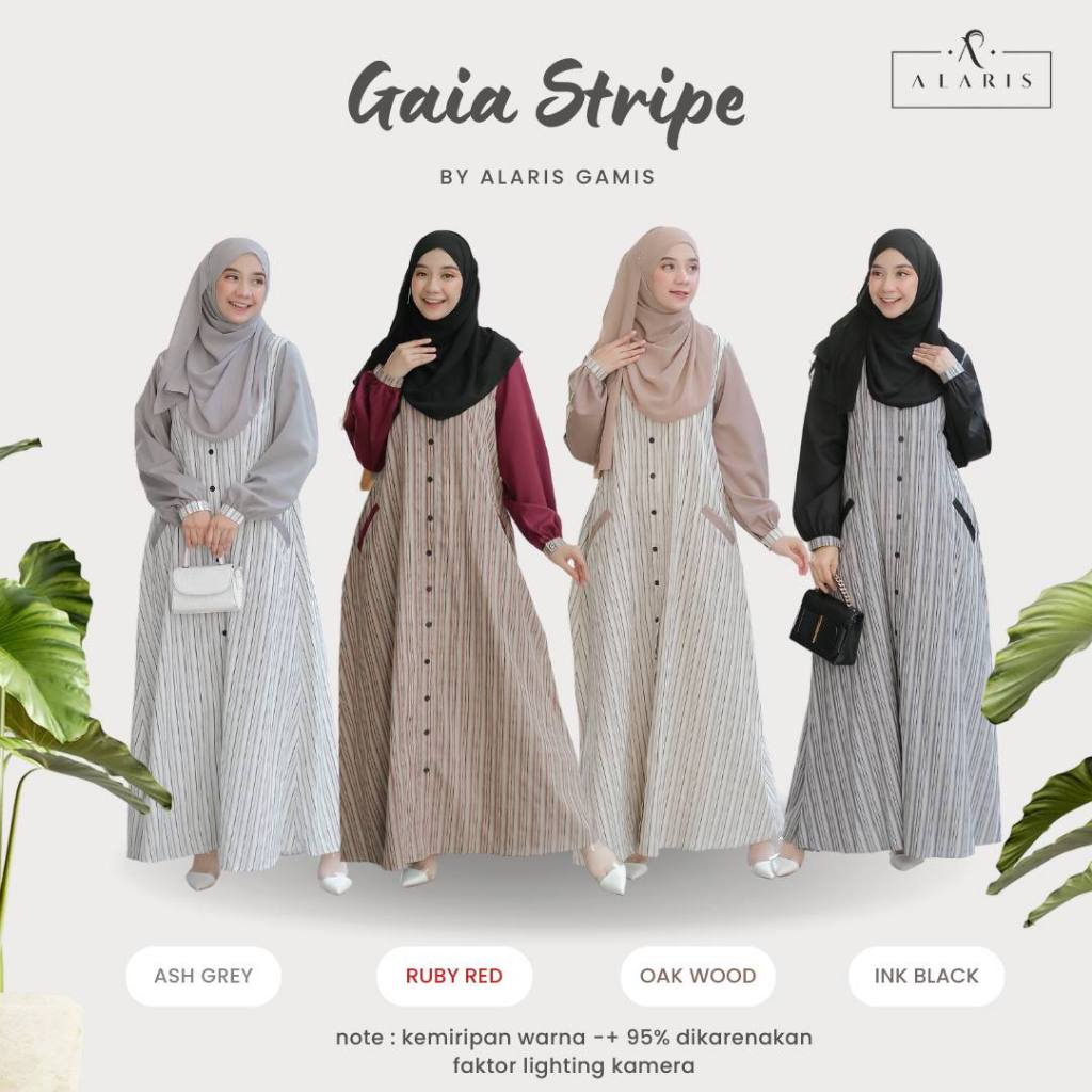 GAIA STRIPE/GAMIS KATUN SALUR/GAMIS GARIS GARIS/GAMIS CASUAL/CASUAL DRESS/GAMIS MOTIF SALUR