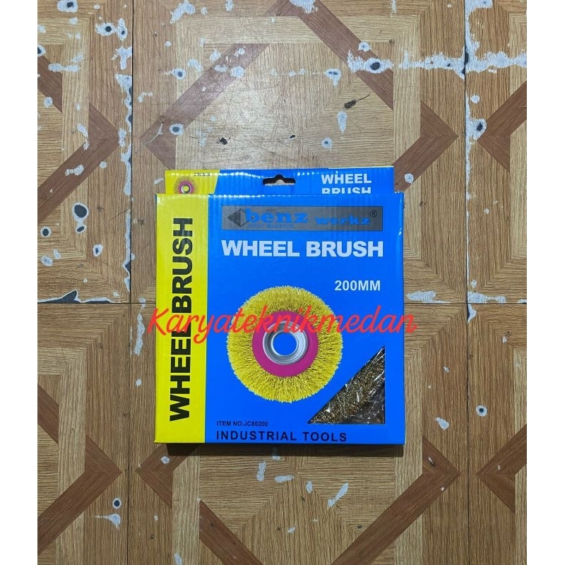 SIKAT BAJA KUNINGAN GERINDA DUDUK 8" | SIKAT PIRING GRENDA DUDUK | WHEEL WIRE BRUSH 200MM BENZ