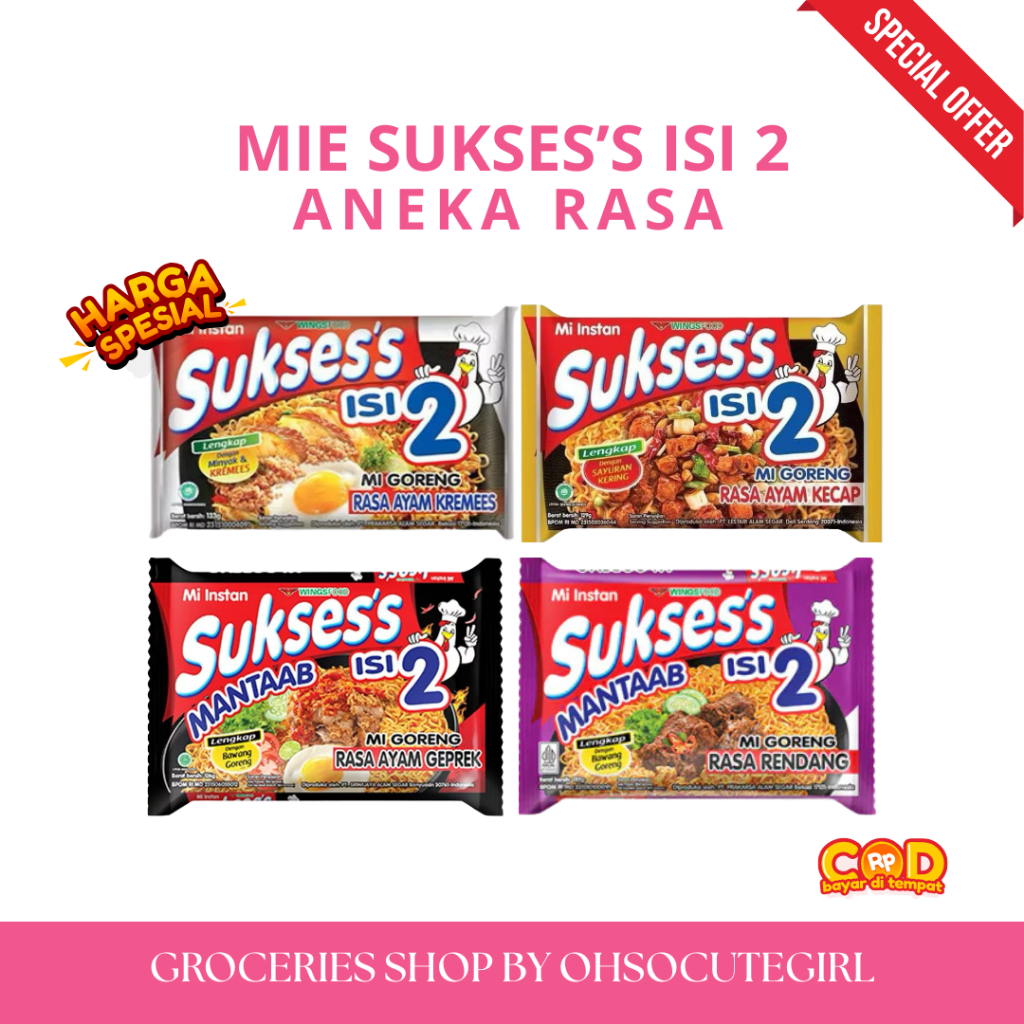 

[PROMO] MIE SUKSES ISI 2 133GR MIE DUO SUKSES AYAM KECAP KREMES RENDANG GEPREK