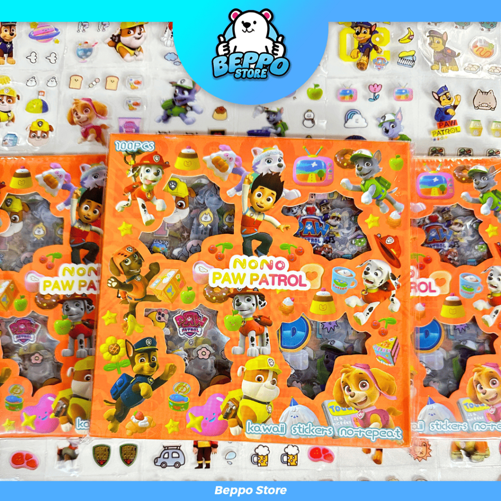 

Stiker Anak Anak Nono Paw Patrol 100pcs - Lucu, estetik