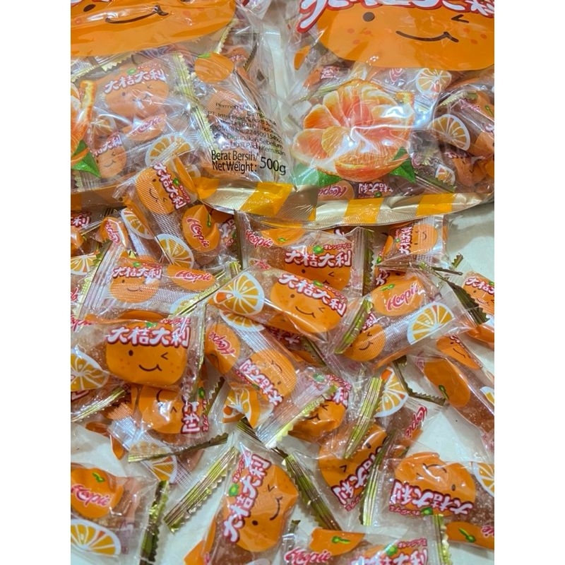 

Permen manisan jelly lunak rasa jeruk Mandarin