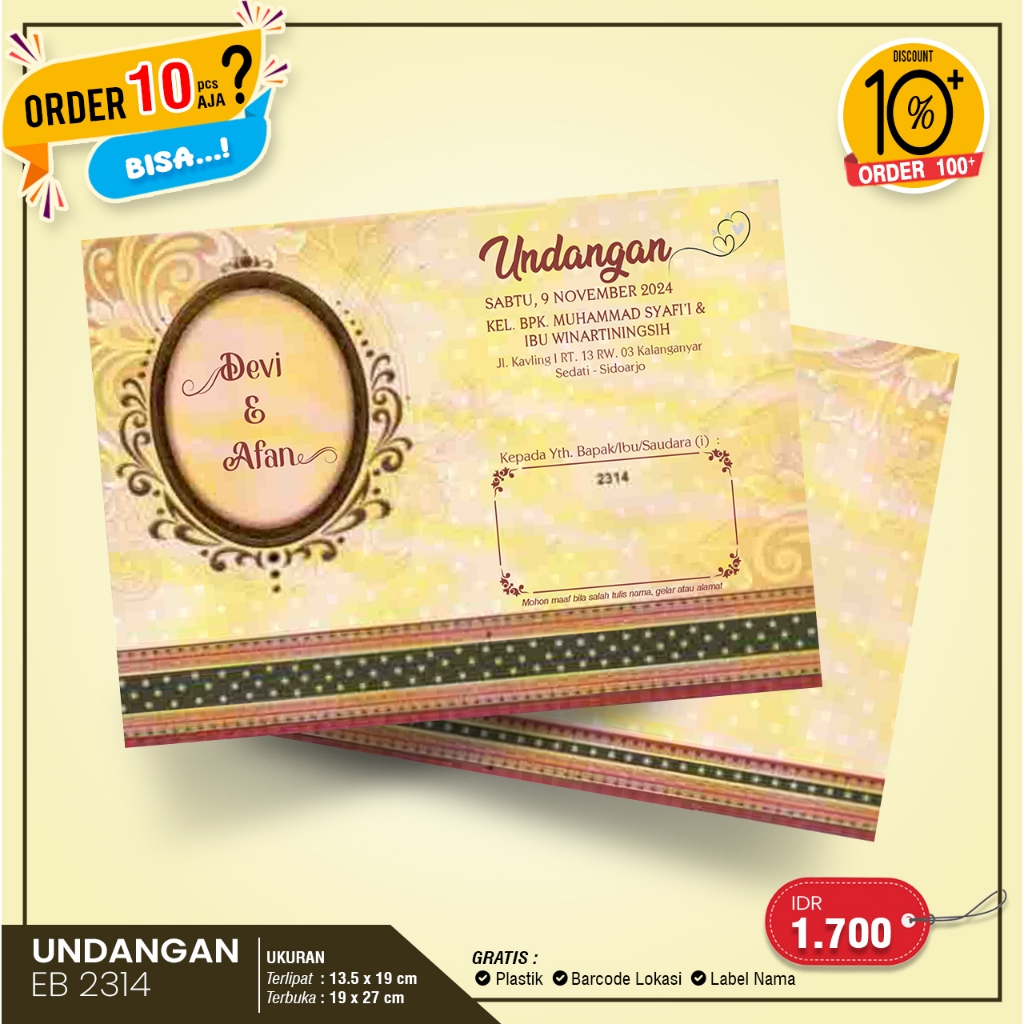 UNDANGAN EB2314 (MINIMAL 10 LEMBAR)