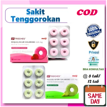 ⚡Fassstt⚡ 1 Strip Isi 6 Permen SP //ed Mei 2027 // Troches rasa Strawberry Melon Troces FG Permen Pe