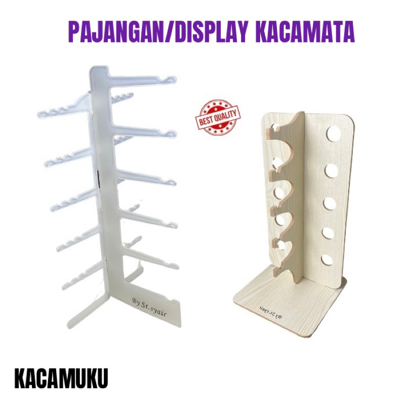 Pajangan Kacamata | Display Kacammata Bening Dan Kayu